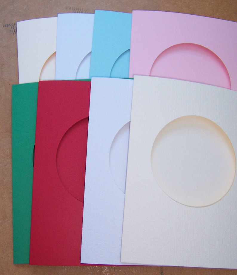 Card Blanks 5 round aperture cards greeting cards blanks Etsy