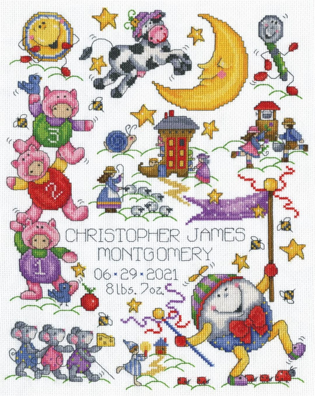 Nursery Rhymes Baby Sampler Counted Cross Stitch Kit From Design Works ...