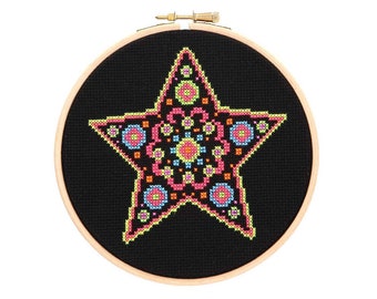 Anchor Neon Star Counted Cross Stitch Kit - AKN002 , neon threads