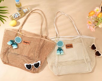 Personalized Beach Bag, Bridesmaid Gifts Bag, Custom Beach Tote Bag, Bridesmaid Tote Bag, Bridesmaid Beach Bag, Bachelorette Party Gift Bag