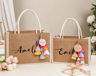 Personalized Bridesmaid Beach Tote Bag, Custom Bridesmaid Gift Bag, Bridesmaid Beach Bag, Bridesmaid Tote Bag, Bridesmaid Proposal Gift Bag