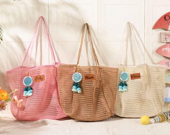 Personalized Bridesmaid Beach Tote Bag, Bridesmaid Gifts, Custom Beach Tote Bag, Beach Tote Bag, Bachelorette Party Gift Bag, Bridesmaid Bag