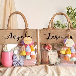 Personalized Bridesmaid Burlap Bag, Custom Bridesmaid Gift Bag, Bridesmaid Beach Bag, Bachelorette Party Bag, Jute Beach Bag,Burlap Tote Bag