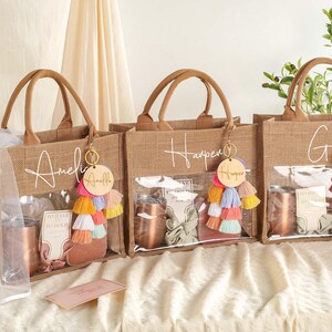 Personalized Bridesmaid Burlap Tote Bag, Custom Bridesmaid Gift Jute ...