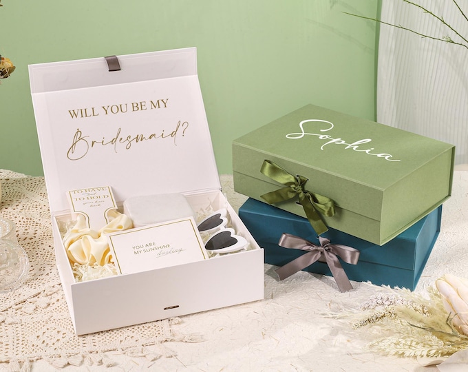 Personalized Bridesmaid Proposal Gift Box, Custom Bridesmaid Gift Box, Will You Be My Bridesmaid Box
