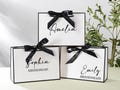 Personalized Bridesmaid Gift Bags, Custom Wedding Gift Bags, Bachelorette Party Bag, Bridal Party Gift Bag, Ribbon Gift Bag,Elegant Gift Bag