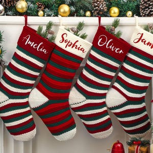 2025 Embroidered Christmas Stocking, Personalized Family Christmas Stockings, Knitted Stockings With Name, Holiday Stockings,Christmas Gifts