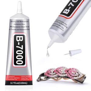 B-7000 Klej do rękodzieła z kryształkami górskimi 110 ml, przezroczysty, precyzyjny klej do tworzenia biżuterii, tkanin, majsterkowania i naprawy telefonów