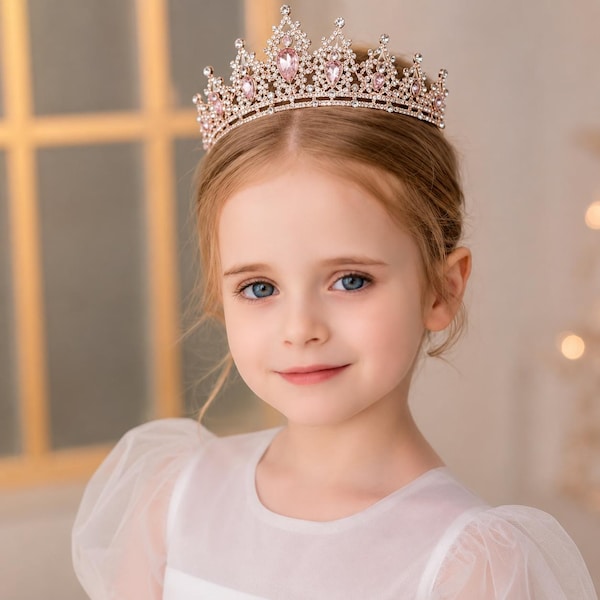 Princess Crystal Tiara for Girls | Rhinestone Crown Headband for Birthday, Wedding, Flower Girl, Prom & Dress Up Gift