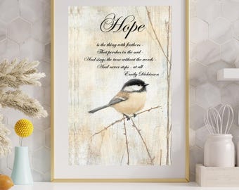 Emily Dickinson Poem Print: British Robin Watercolor Art