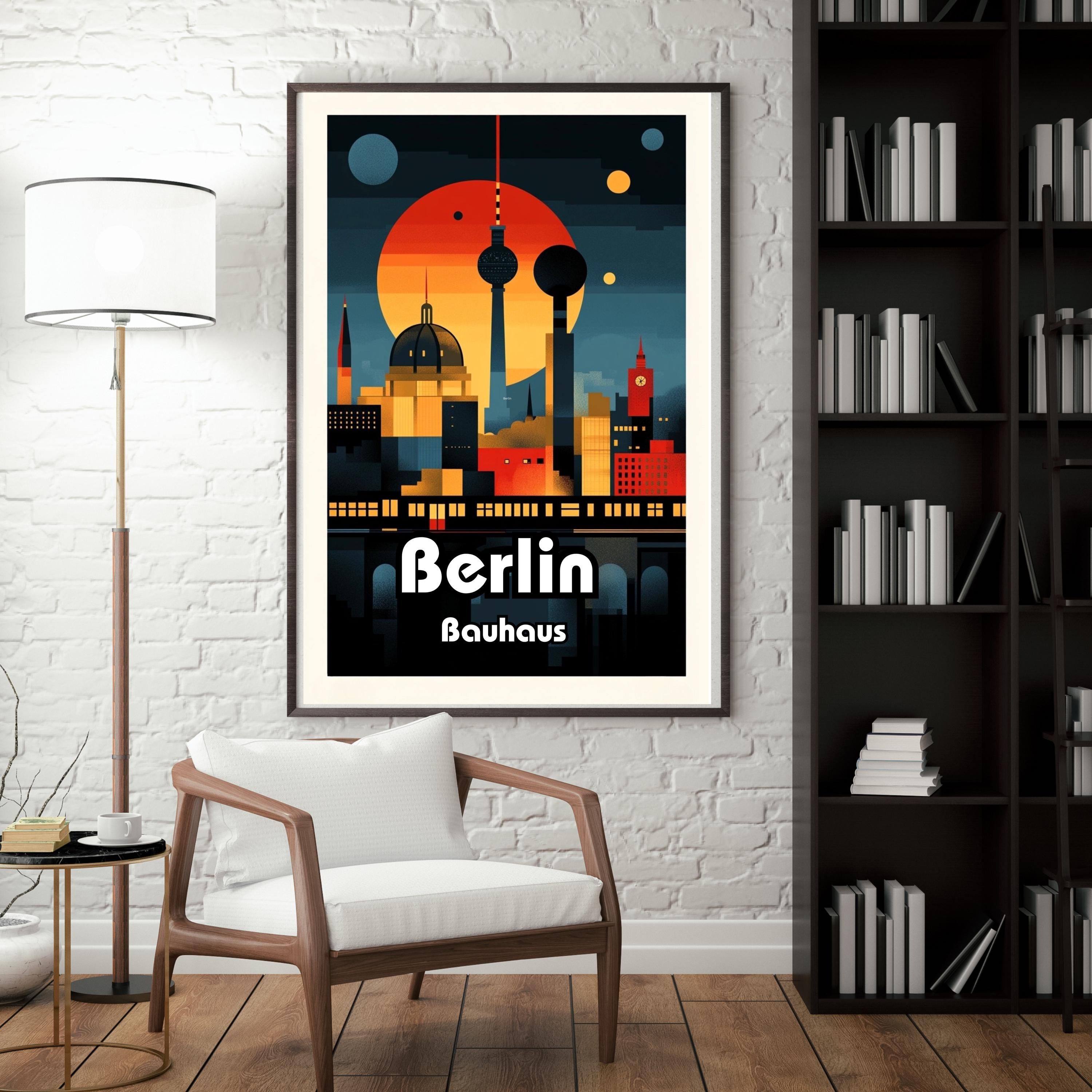 Bauhaus Berlin Travel Poster: Vintage Modernist Cityscape Art - Etsy