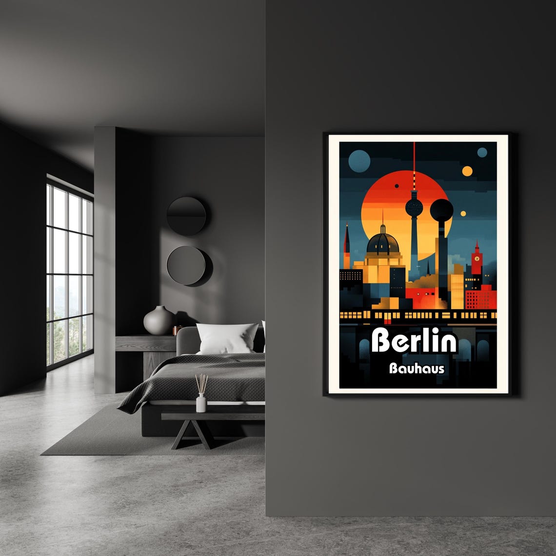 Bauhaus Berlin Travel Poster: Vintage Modernist Cityscape Art - Etsy