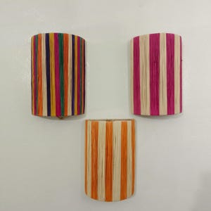 Handmade Raffia Wall Sconce light, Moroccan lamp, Boho Decor Lighting - applique murale en raffia
