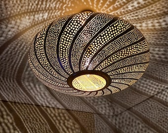 Moroccan Pendant Light: Handmade Brass Hanging Lamp
