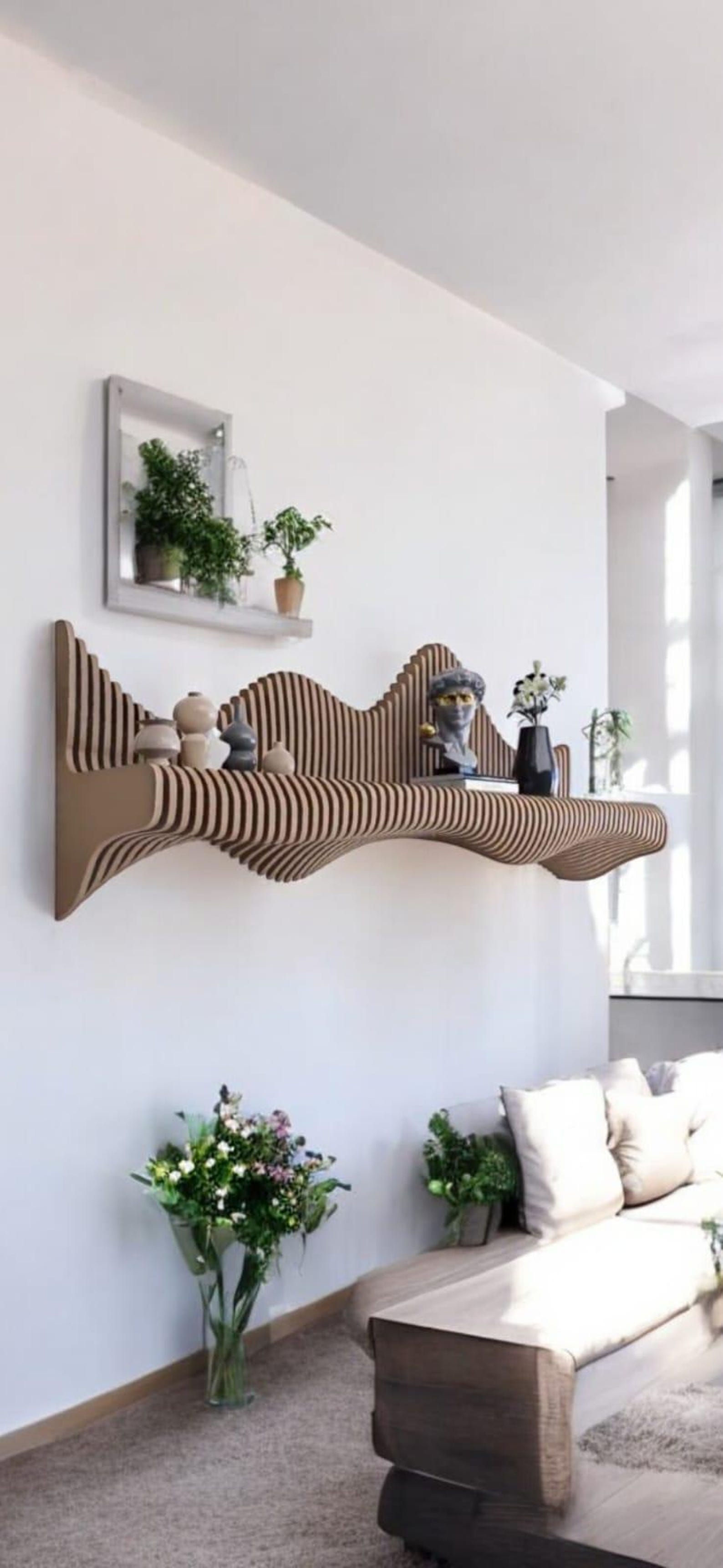 Floating Shelf Wall Mounted, Walnut Hanging Floating Shelves, Wall