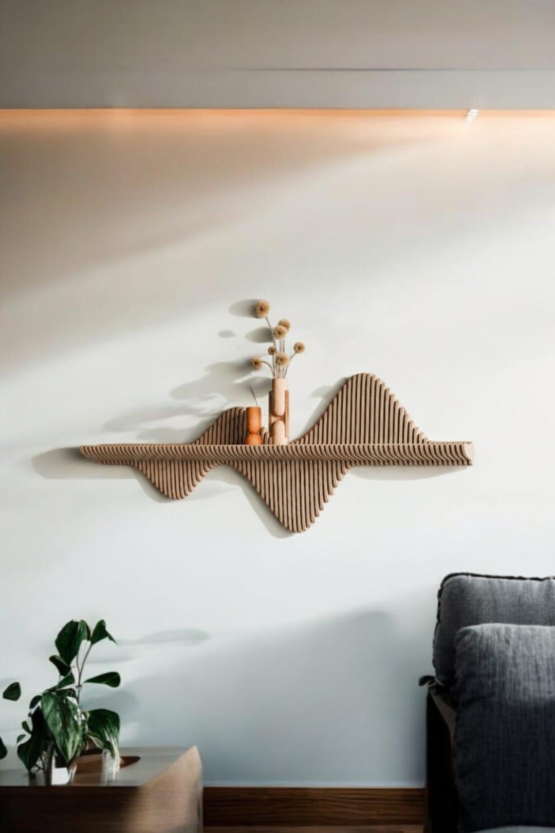 Parametric Wavy Wooden Wall Decor 56 / Shelf Design / Digital Files for ...