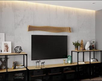 Zwevende plank wandmontage, walnoot hangende zwevende planken, wandplank gebogen, houten eiken planken zonder beugels, golvende boekenplank geometrisch