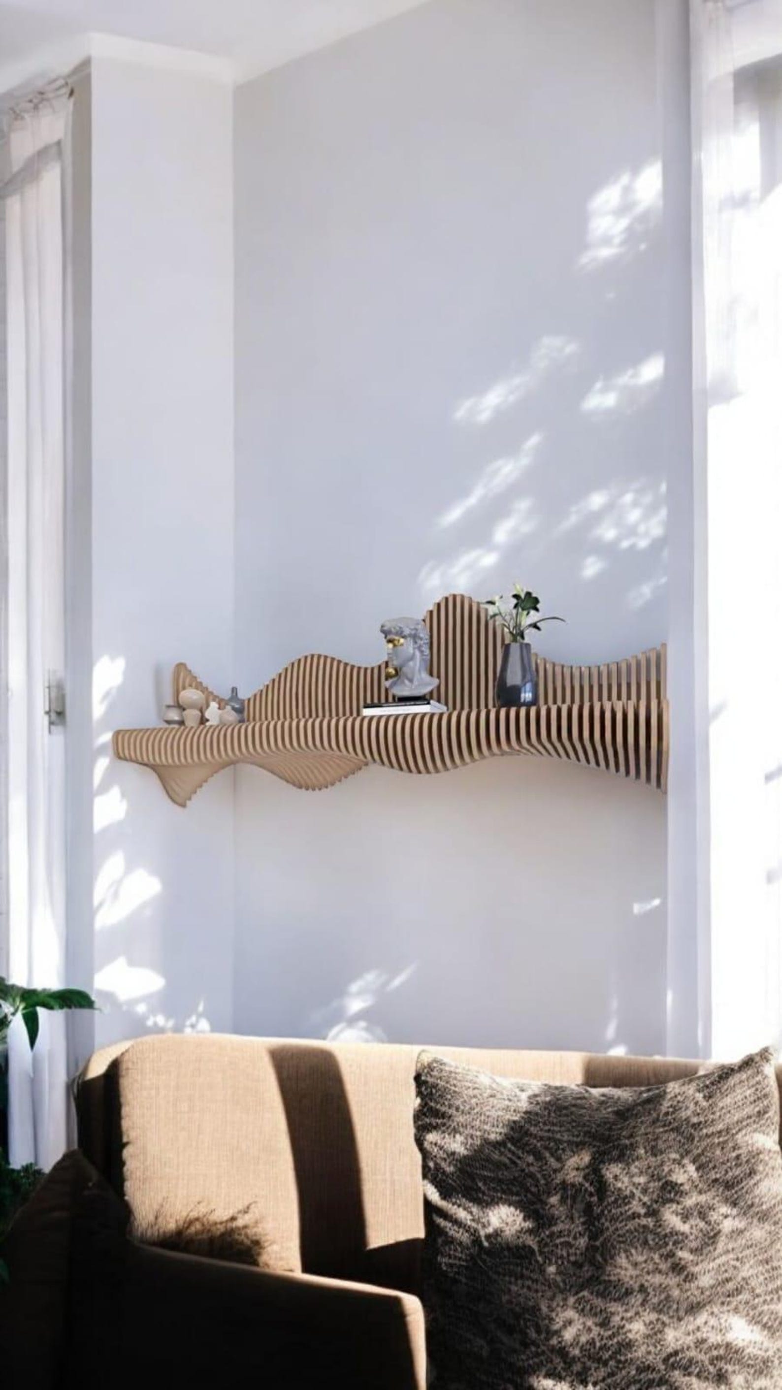 Floating Shelf Wall Mounted, Walnut Hanging Floating Shelves, Wall