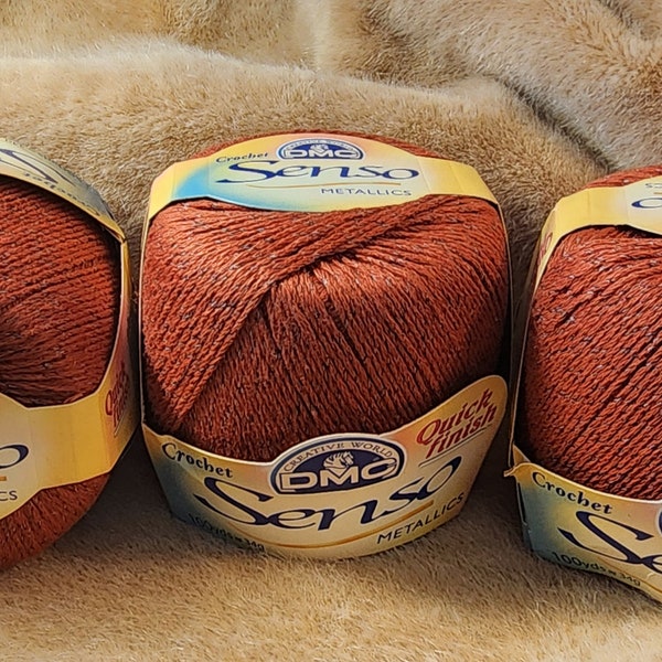 Lot de 3 pelotes DMC Senso RUST, fil à crocheter en coton métallisé, 100 mètres les 3 pelotes 1 prix