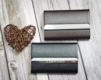 Tarjetero personalizado - Tarjetero con caja de regalo - Regalo para hombre