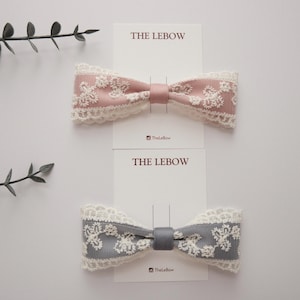 Lace hair bow,Santin hair bow, elegant hair bow, ribbon hairclip,girls hair Bow,christmas gift