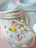Jelly Fruit Shoe Charms | Strawberry | Peach | Cherry | Lemon | Grape | Pineapple | Watermelon | Plum | Vegetable Carrot product logo