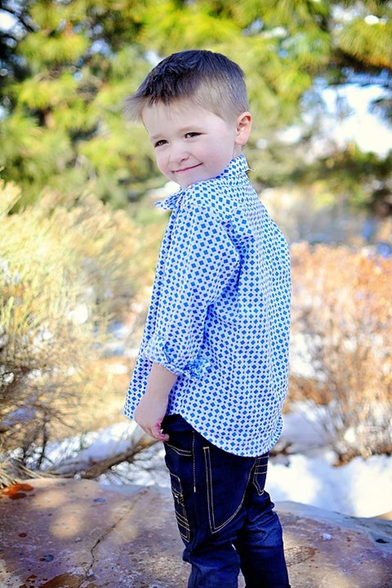 Sis Boom Ethan kids Button-Up shirt PDF Sewing Pattern with Scientific Seamstress image 3