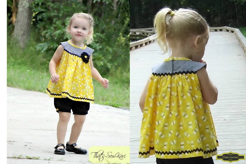 Bishop Style BeBop Tops and Dresses for Baby, toddler, kid, and tween PDF sewing pattern by the Scientific Seamstress image 2
