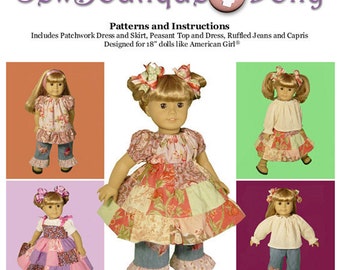 Girl Doll PDF Sewing Pattern - Easy with Mix and Match Options for 18" dolls - by Scientific Seamstress