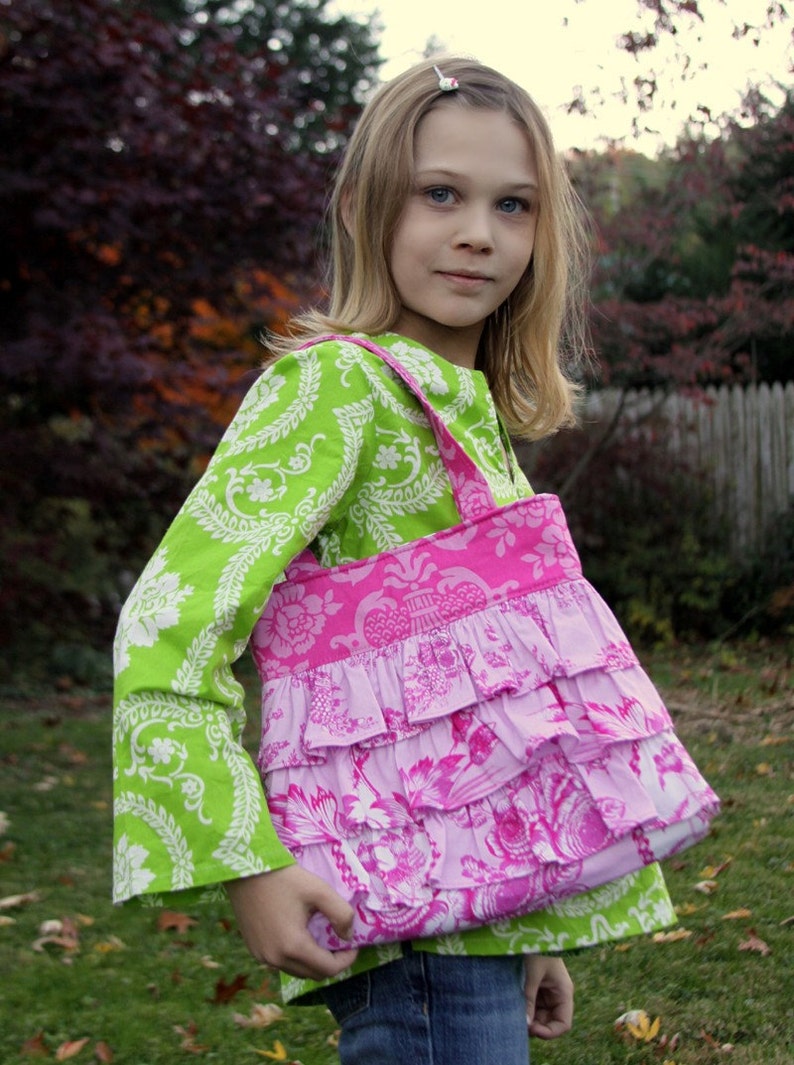 Sis Boom Rosetta Ruffle Bag, Ruffled Handbag Sewing Pattern PDF E-Book with Scientific Seamstress image 2