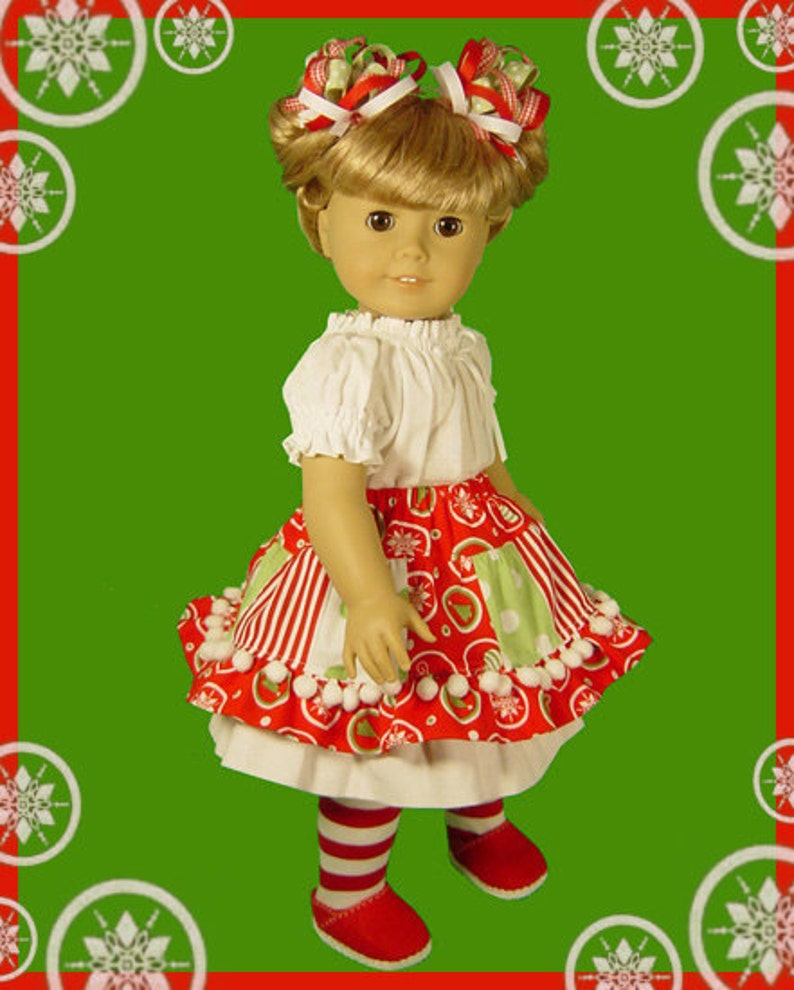 Girl and Baby Doll PDF Sewing Pattern Easy Mix and Match Options for 18 and 15 dolls Holiday Baking Chef by Scientific Seamstress image 4