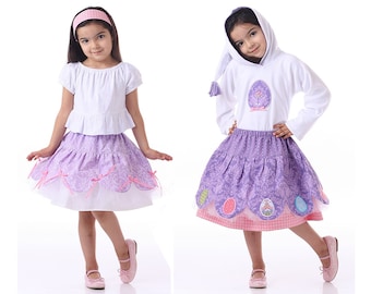 Scalloped Skirt Pattern with Optional Tutu - Twirl Scallopini Skirt for Girls and Dolls by Scientific Seamstress