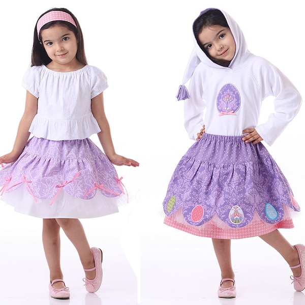 Scalloped Skirt Pattern with Optional Tutu - Twirl Scallopini Skirt for Girls and Dolls by Scientific Seamstress