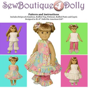 Girl Doll PDF Sewing Pattern - Easy with Mix and Match Options for 18" dolls - by Scientific Seamstress