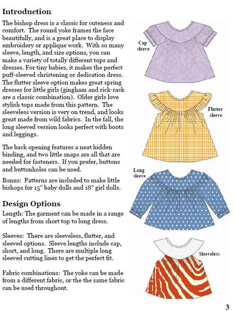 Bishop Style BeBop Tops and Dresses for Baby, toddler, kid, and tween PDF sewing pattern by the Scientific Seamstress image 6