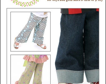 Easy-Fit Pants for Girls and Boys, Boutique Paper Pattern, by the Scientific Seamstress