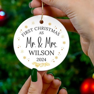 Our First Christmas Ornament, Personalized First Christmas Ornament, Tree Decoration, Wedding Keepsake, Holiday Gift, Family Tradition