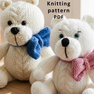 Strickanleitung PDF: Teddybär, Teddybär, Muster leicht gestrickt (22 cm)