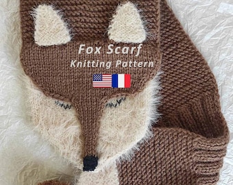 Knitted Fox Scarf Pattern PDF Cozy Animal Scarf Tutorial