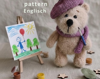 Patrón de tejido de oso de peluche clásico en PDF / Juguete de peluche suave / Tejido fácil para principiantes