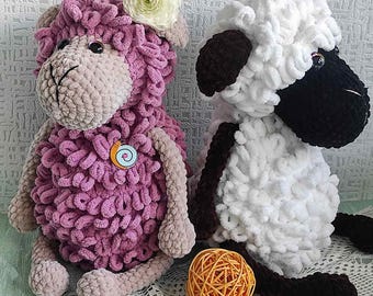 Large Plush Sheep Crochet Pattern PDF, Soft Amigurumi Lamb Toy Tutorial