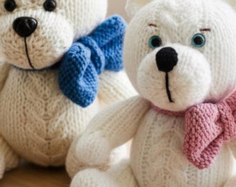 Patrón de tejido de osito de peluche en PDF, patrón de animal de peluche, tutorial fácil para tejer un juguete.