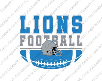 Lions Football Team Mascot SVG, Lions Football Png, Football Mascot Shirt Design, Football Mom Svg, Sports Cut File