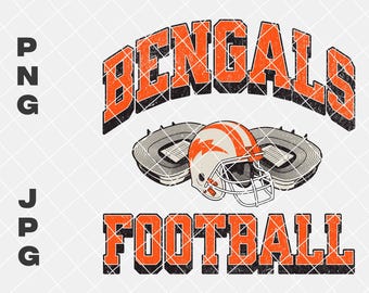 Diseño de fútbol PNG de Bengals Football, camiseta deportiva PNG, PNG y jpg imprimibles, descarga instantánea, fútbol listo para imprimir, descarga digital