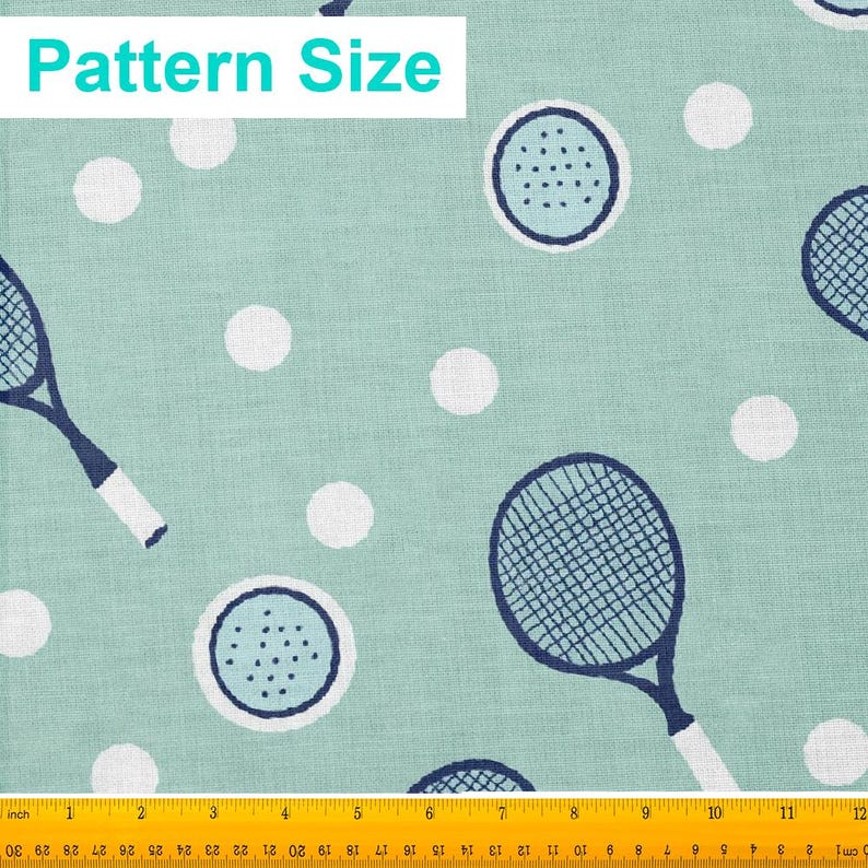 Tennis Racket Pattern High Resolution Tennis Racket Pattern, Fabric by the Yard, 58 In