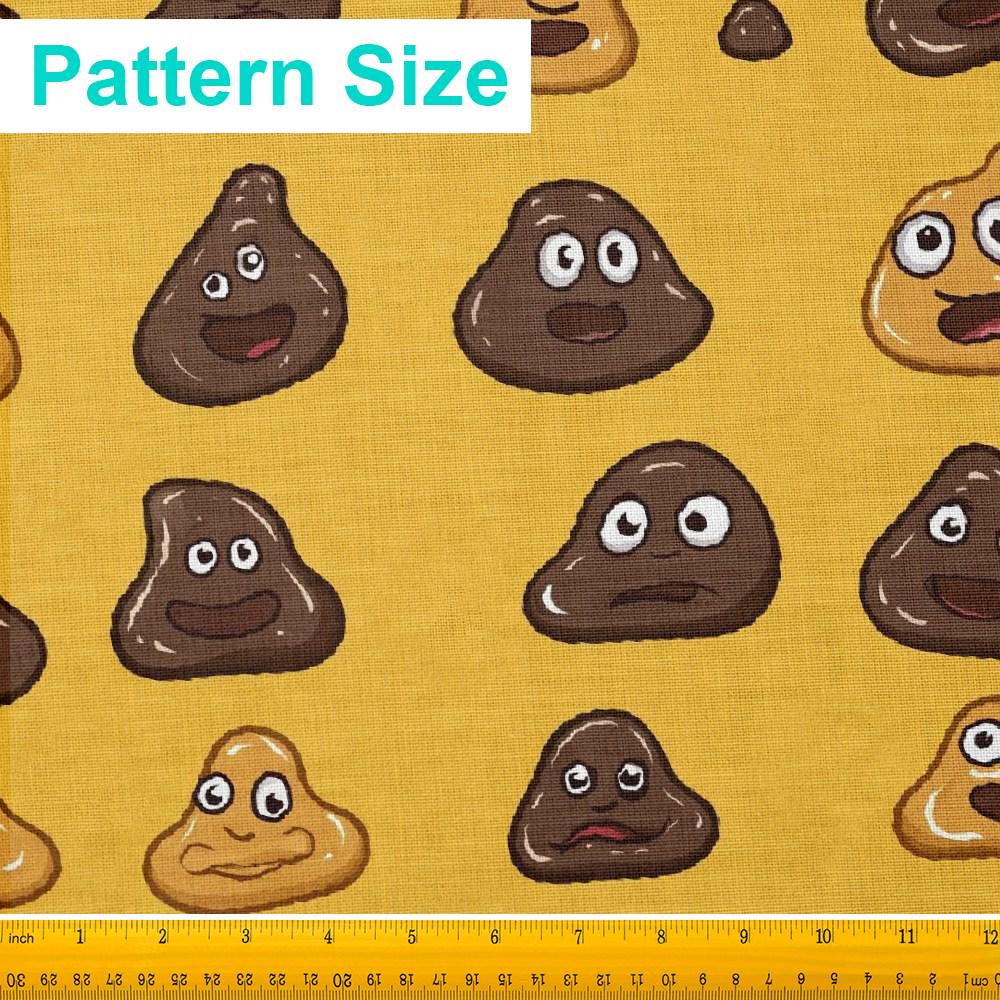 Poop Patern Funny Poop Characters Pattern, Fabric by the Yard, 58 In