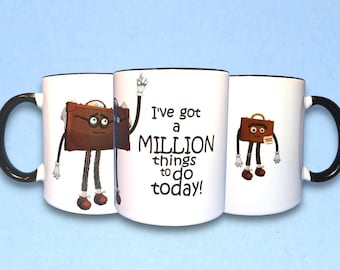 Briefcase – A Million Things 11oz Mug - White with Black Inside – Don't Hug Me I'm Scared