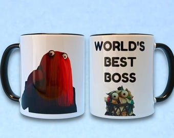 Don't Hug Me I'm Scared – Red Guy World's Best Boss Featuring Bin 11oz Ceramic Mug Work Gift for Super fans!