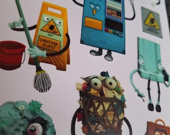 Don't Hug Me I'm Scared Sticker Sheet A5 Stocking Filler DHMIS Car Window