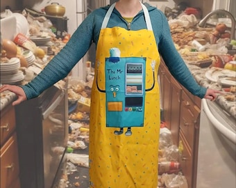 The Mr Lunch Vending Machine Chef Apron Don't Hug Me I'm scared DHMIS